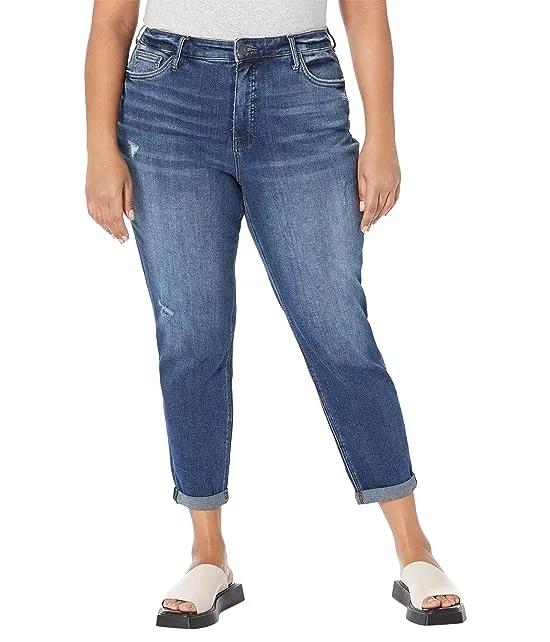 Plus Size Rachael Mom Jeans-Fab Ab- w/ 1" Roll-Up in Beam