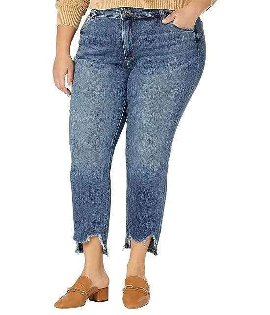 Plus Size Reese Ankle Straight Leg w/ Raw Step Hem in Aligned