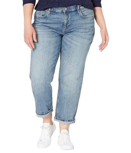 Plus Size Relaxed Tapered Ankle Jeans in Rangeland Wash