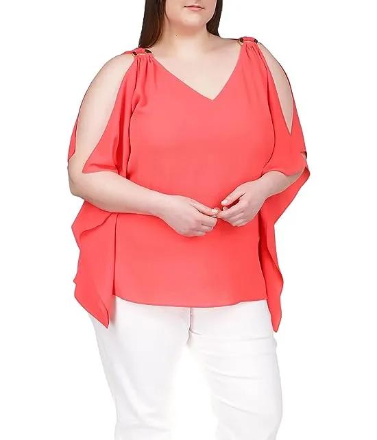 Plus Size Ring Flutter Top