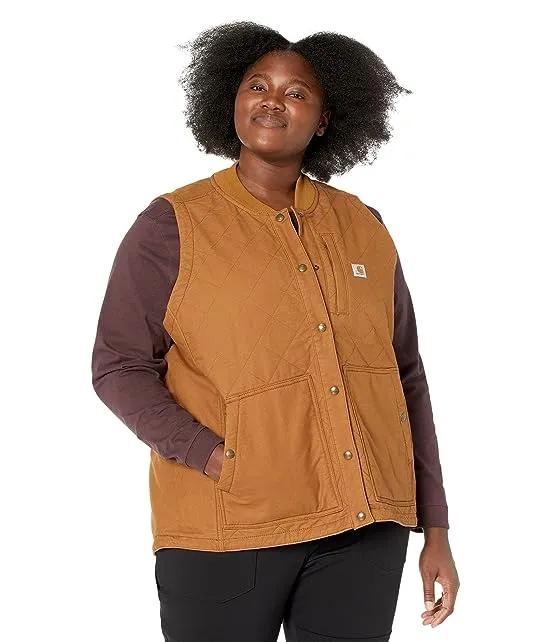 Plus Size Rugged Flex® Relaxed Fit Canvas Insulated Rib Collar Vest