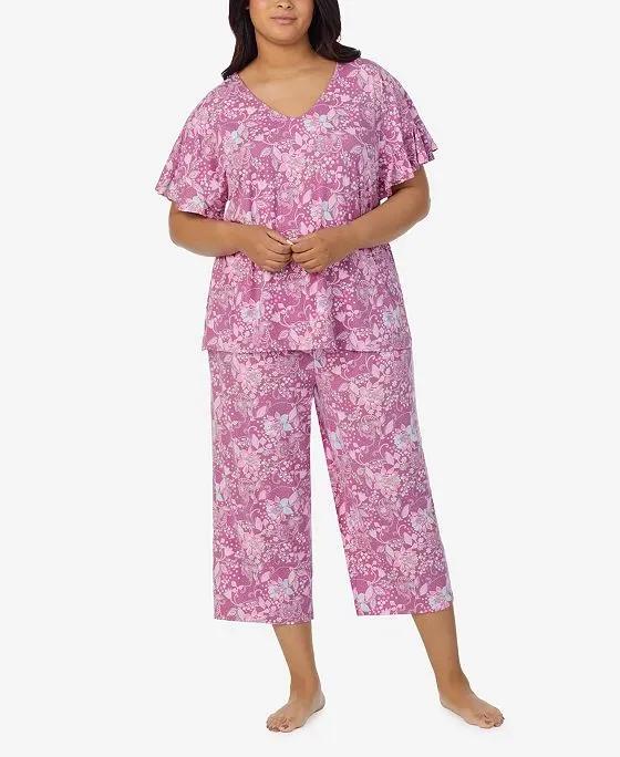 Plus Size Short Sleeve 2 Piece Pajama Set