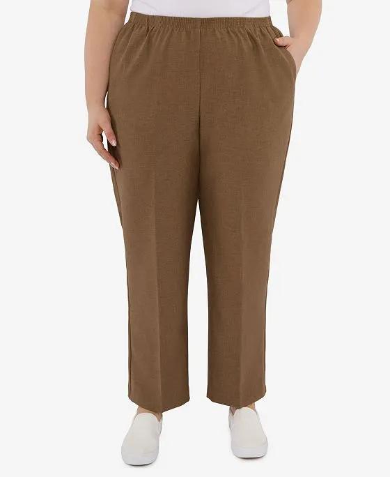 Plus Size Signature Fit Textured Trouser Average Length Pants