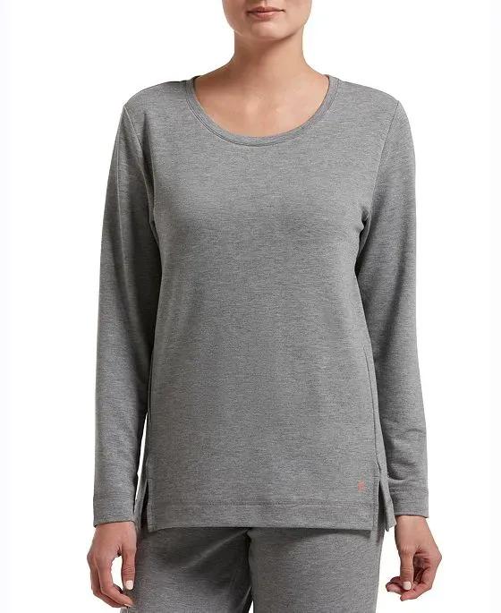 Plus Size Solid Long Sleeve Lounge T-Shirt