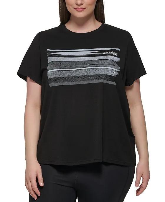 Plus Size Striped Graphic T-Shirt