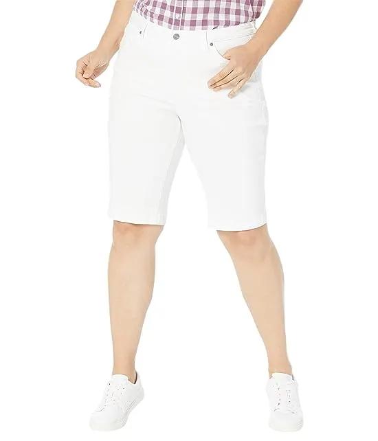 Plus Size Tailored Bermuda Shorts in Optic White