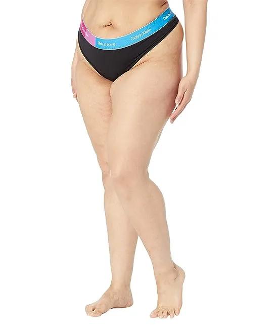 Plus Size This Is Love Cotton Color-Block Thong (FF)