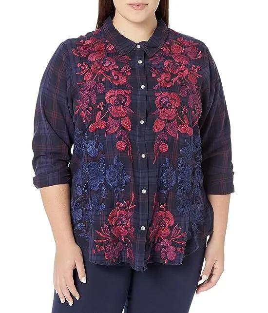 Plus Size Tuscan Relaxed Plaid Shirt