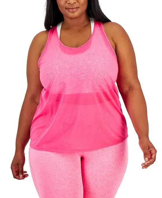 Plus Size Ultra Light Sheer Racerback Tank Top, Created for Macy's