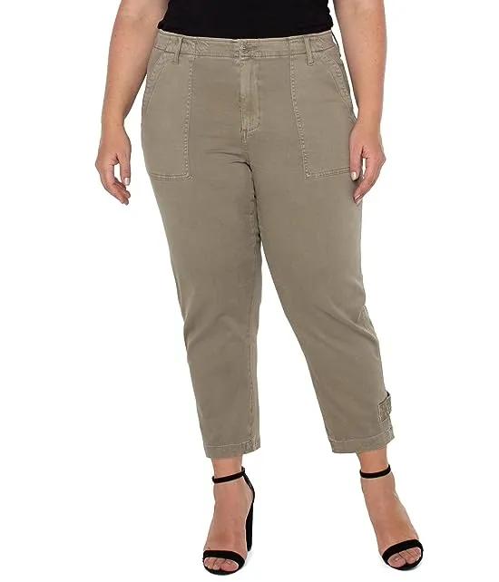 Plus Size Utility Crop Cargo with Cinched Leg