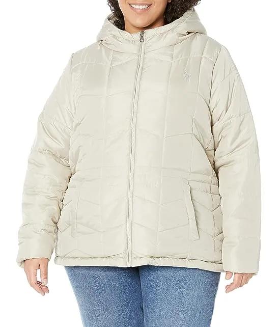 Plus Size Wave Quilt Cozy Jacket