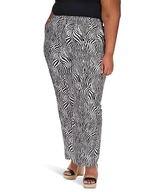 Plus Size Zebra Linen Cargo Pants