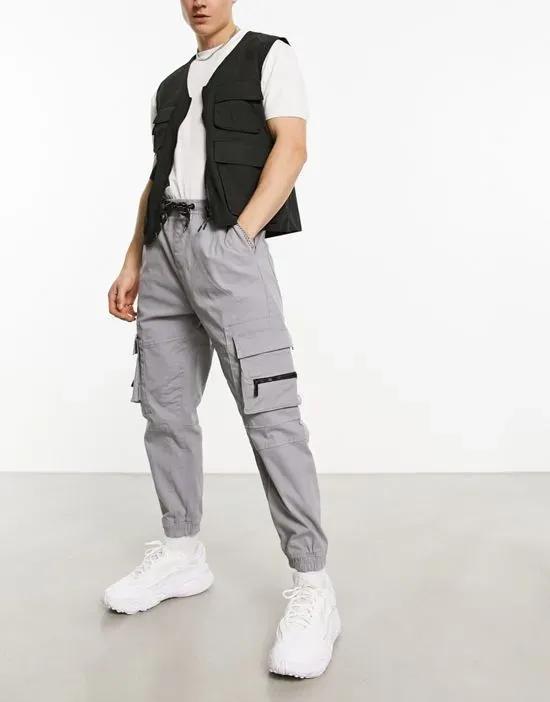 pocket cargo sweatpants in gray exclusive to ASOS