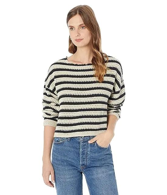Pointelle Stripe Sweater