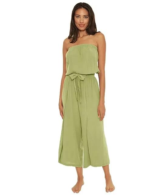 Ponza Crinkled Rayon Jumpsuit Cover-Up