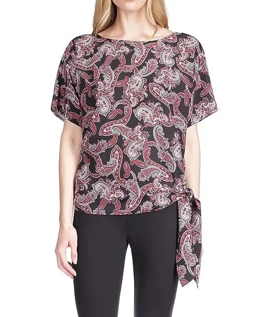 Pop French Paisley Tie Top