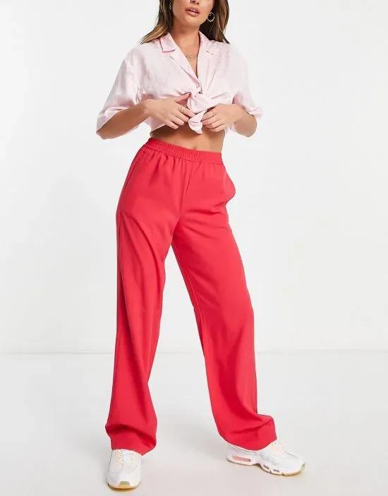 Poppy tailored dad pants in bright red