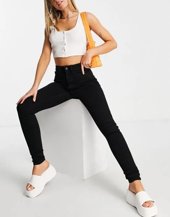 Premium Callie high waist skinny jeans in black