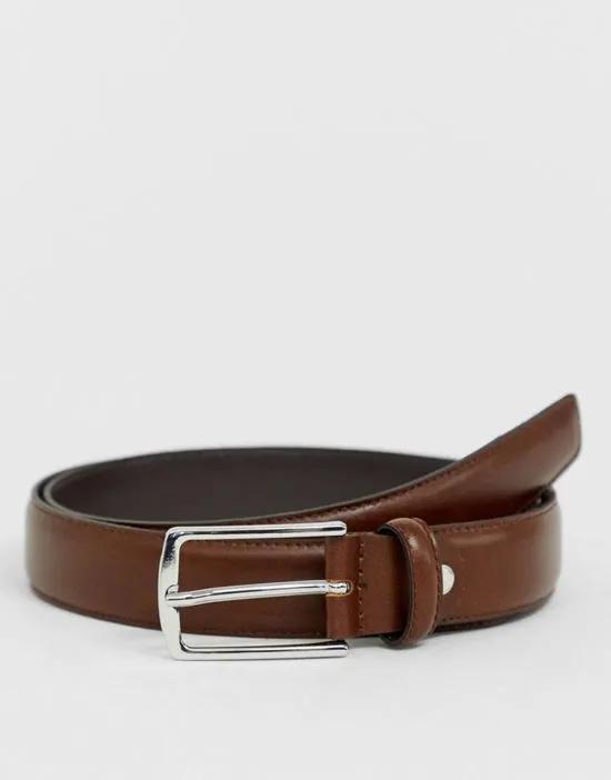 premium leather belt in brown