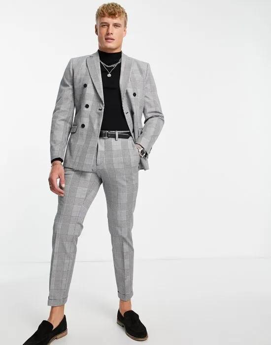 Premium relaxed fit suit pants in heritage check