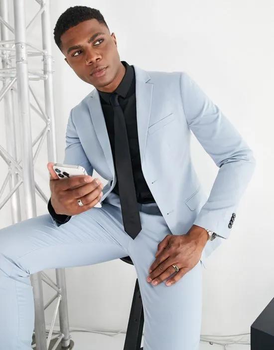 Premium slim fit suit jacket in light blue