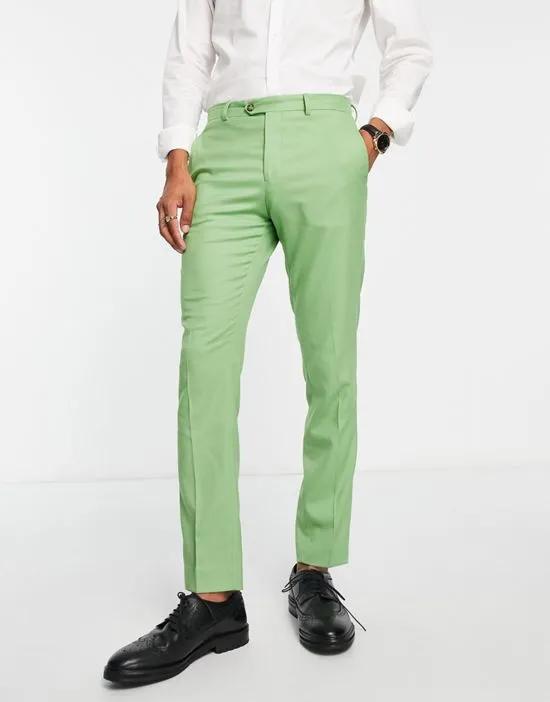Premium slim fit suit pants in green