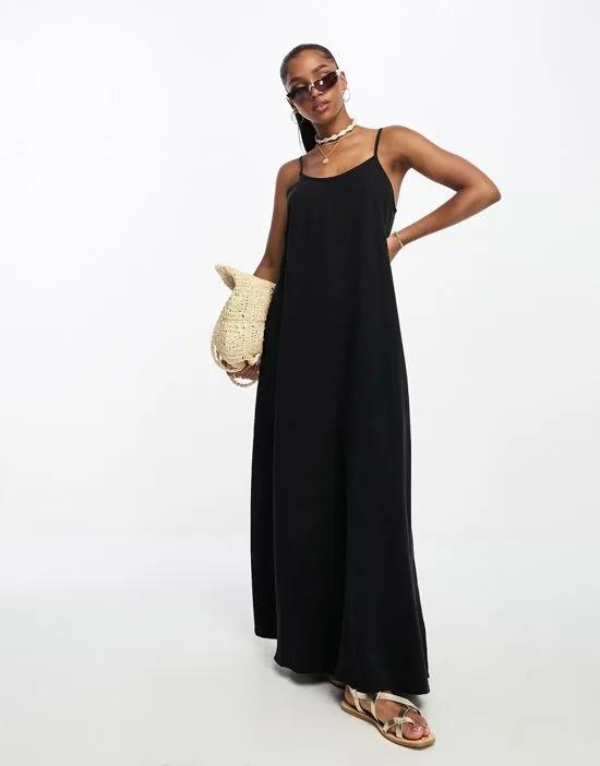 premium super soft cami maxi dress in black