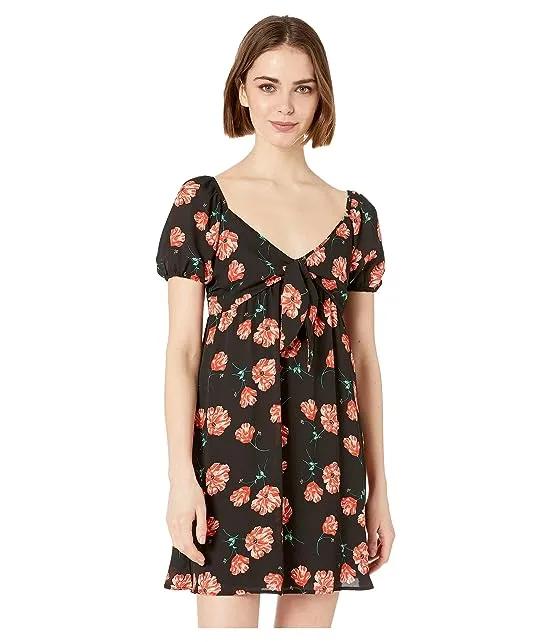 Pretty in Poppies Printed Tie Front Dress