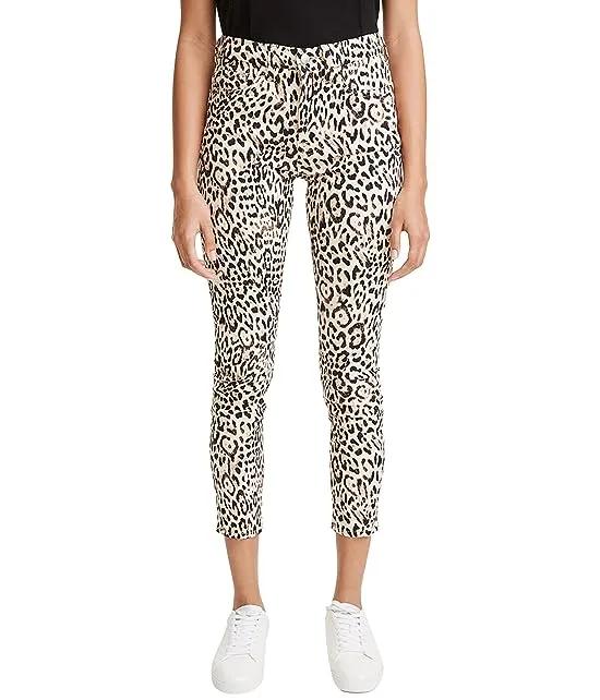 Printed Ankle Skinny in Painterly Leopard