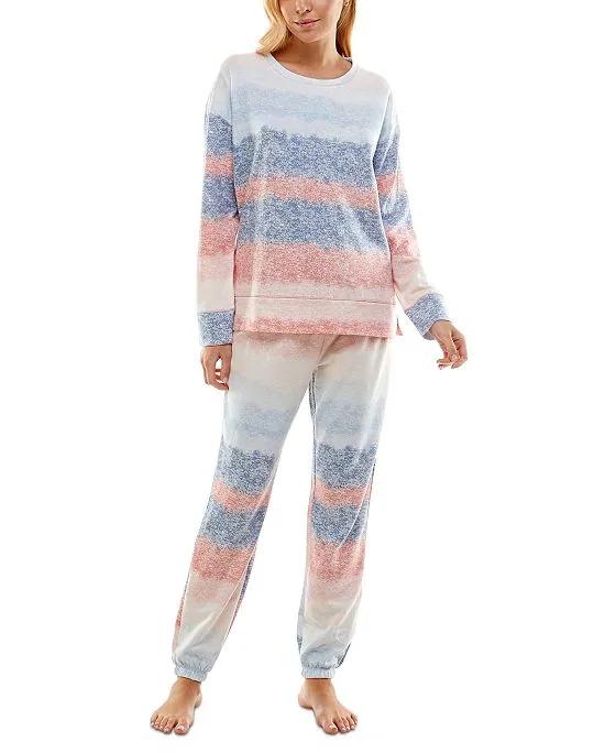 Printed Butter-Knit 2-Pc. Long-Sleeve Pajama Set