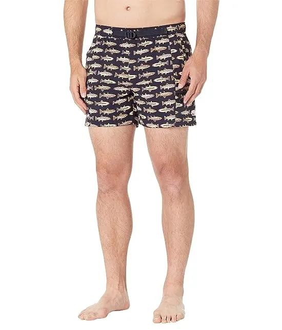 Printed Class V 5" Belted Shorts
