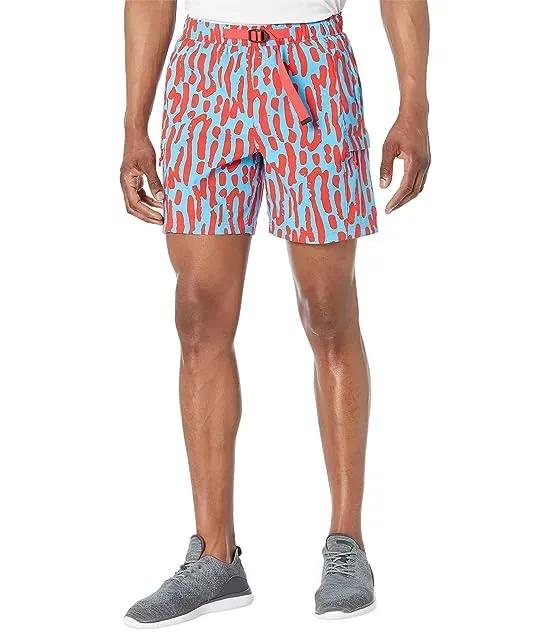 Printed Class V 7" Belted Shorts
