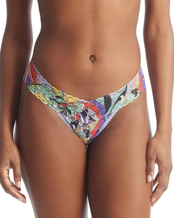Printed Daily Lace Low Rise Thong