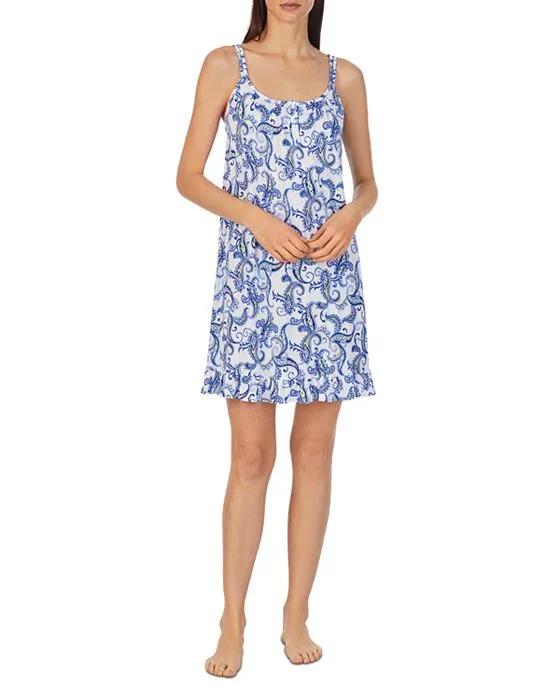 Printed Double Strap Nightgown 