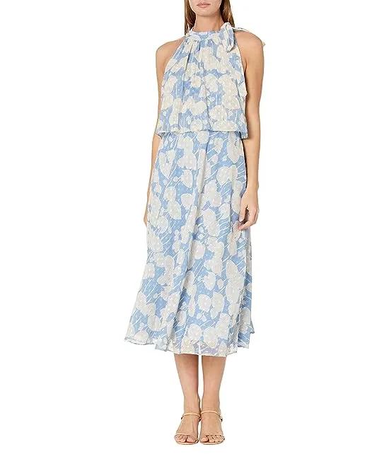 Printed Floral Chiffon Popover Dress