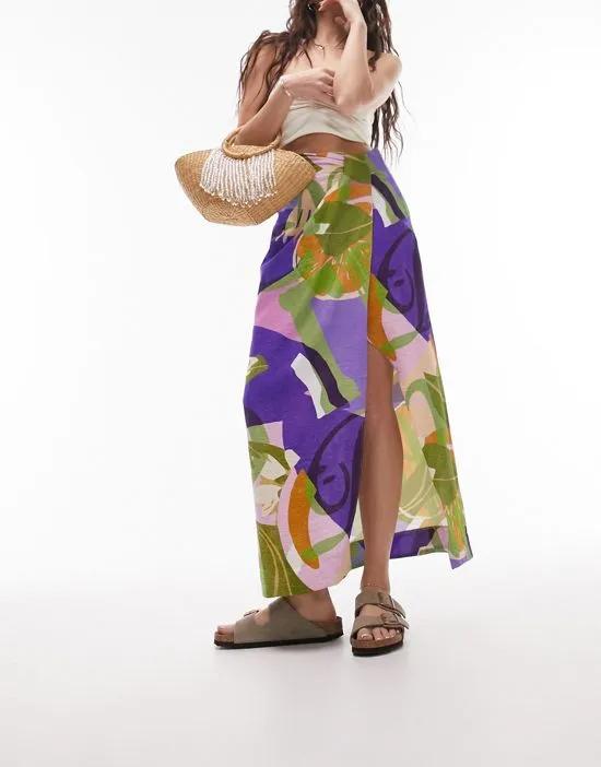 printed knot midi skirt in multi - part of a set