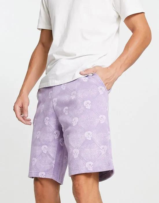 printed shorts in purple