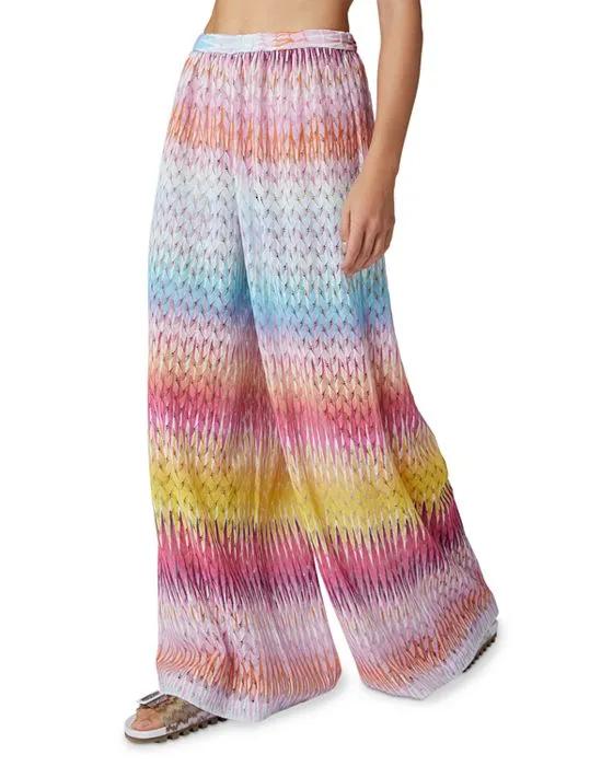 Printed Wide Leg Cover-Up Pants