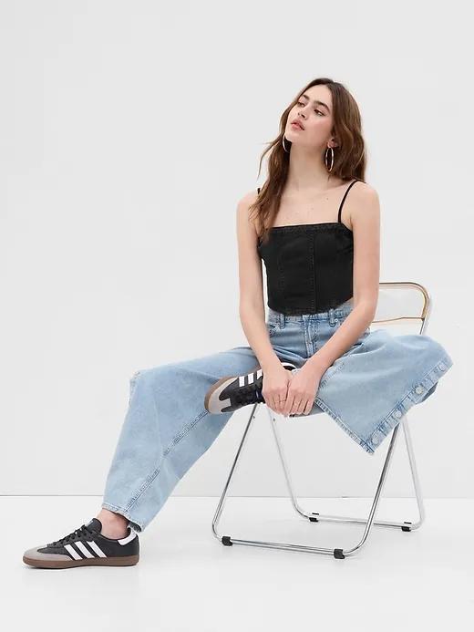 PROJECT GAP Denim Corset Top with Washwell