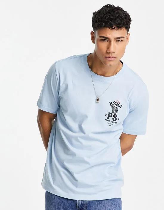 PSNA zebra print t-shirt in light blue