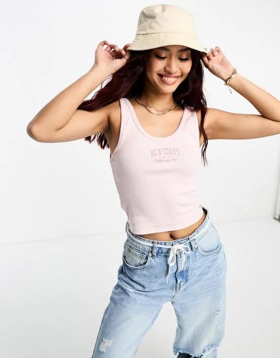 Pull&bear 'Newcoast' tank top in pale pink