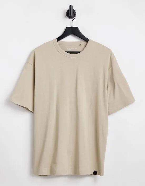Pull&Bear oversized t-shirt in beige