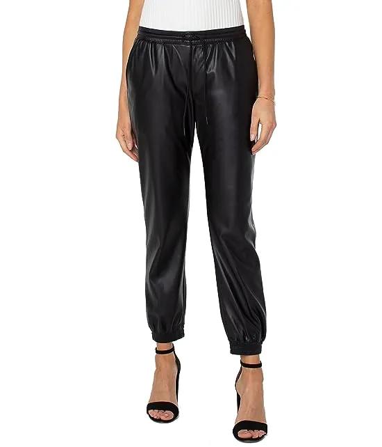 Pull-On Faux Leather Joggers