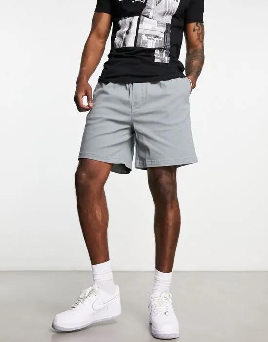 pull-on shorts in dark gray