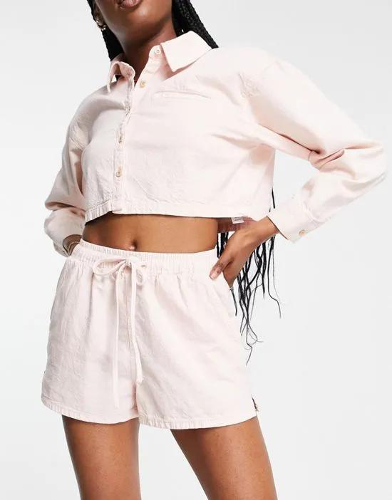 pull on shorts in soft pink - part of a set