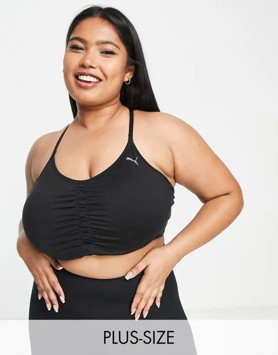 PUMA Studio Yoga Plus low support sports bra in black