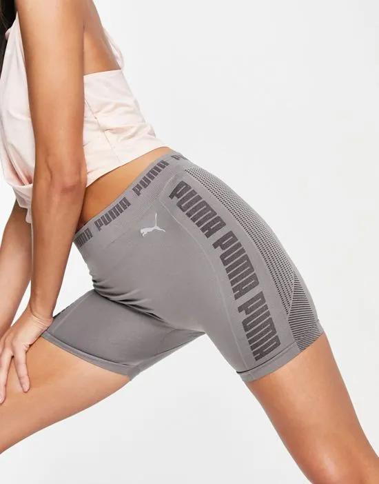 PUMA Training Evoknit seamless 5 inch shorts in charcoal gray