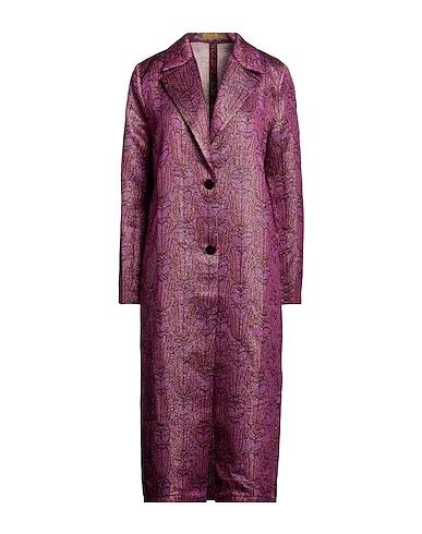 Purple Boiled wool Full-length jacket