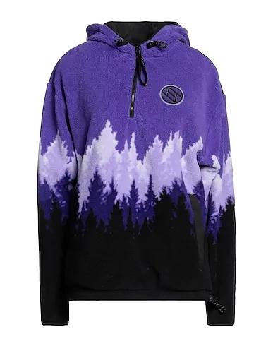 Purple Bouclé Hooded sweatshirt