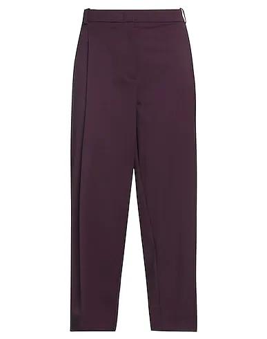 Purple Cotton twill Casual pants